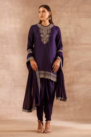 JAYANTI REDDY Silk Zardozi Embroidered Tunic Dhoti Pant Set