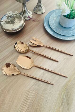 Mommywise Hammered Stainless Steel Serving Spoons - Set of 4