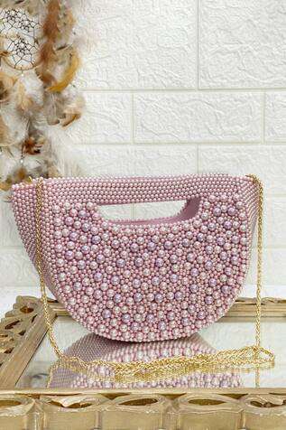 Kainiche by Mehak Pearl Embellished Clutch With Sling