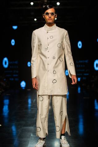 Antar Agni Moth Circles Embroidered Shacket