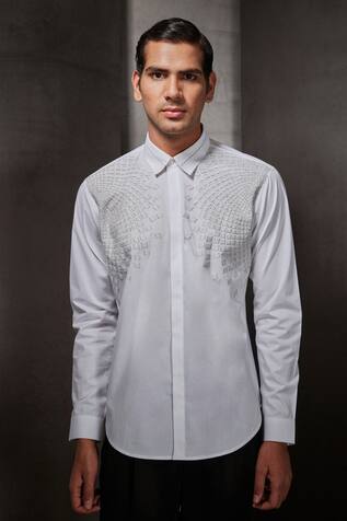 Rohit Gandhi + Rahul Khanna Cotton Handcrafted Embroidered Shirt