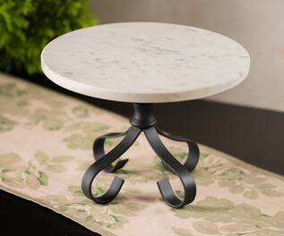 S.G. Home Floral Marble Cake Server 