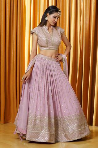 Alaya Advani Sequin Embroidered Lehenga Set With Mandarin Collar Blouse