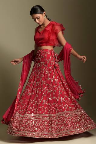 Two Sisters By Gyans Sequin Embroidered Lehenga Set