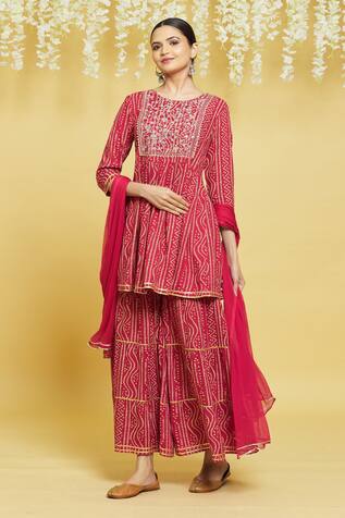 Samyukta Singhania Bandhani Print Kurta Gharara Set