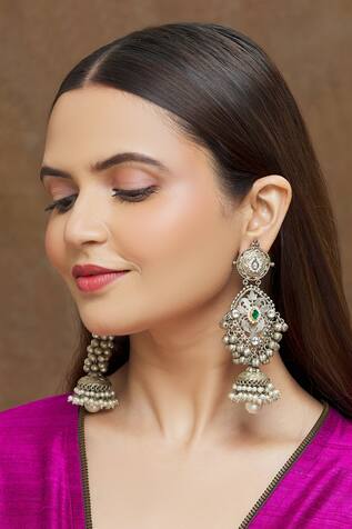 Saga Jewels Oxidized Tribal Jhumkis
