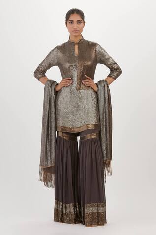 Nakul Sen Sequin Work Short Kurta Sharara Set