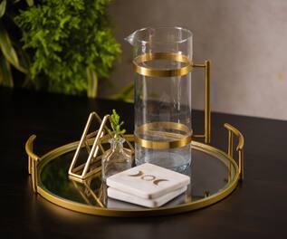 S.G. Home Bar Glass Tray