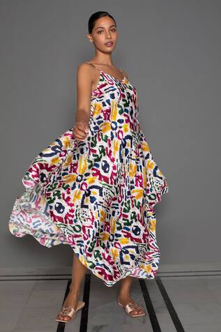 Redefine Damask Print Scarf Dress