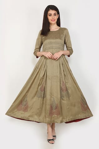 Adara Khan Embroidered Maxi Dress