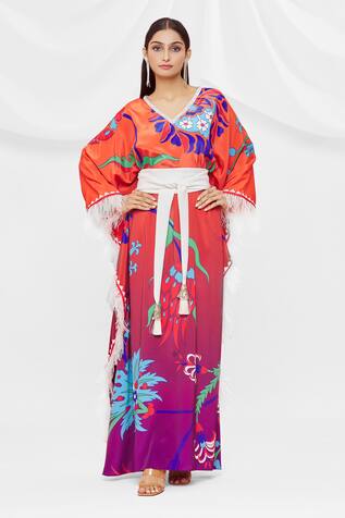 Pria Kataria Puri Floral Pattern Flared Sleeve Kaftan