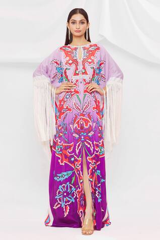 Pria Kataria Puri Floral Pattern Tassel Sleeve Kaftan