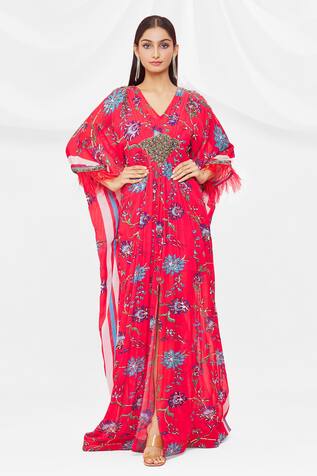 Pria Kataria Puri Floral Pattern Pleated Kaftan