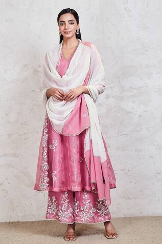 Sue Mue Embroidered Anarkali Pant Set