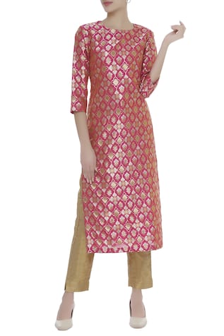 brocade silk kurtis