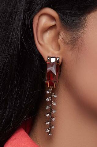 Esme by Aashna Dalmia Crystal Long Earrings