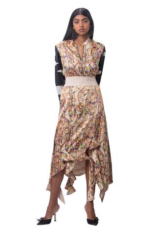 Anamika Khanna Printed Bomber Jacket & Midi Skirt Set