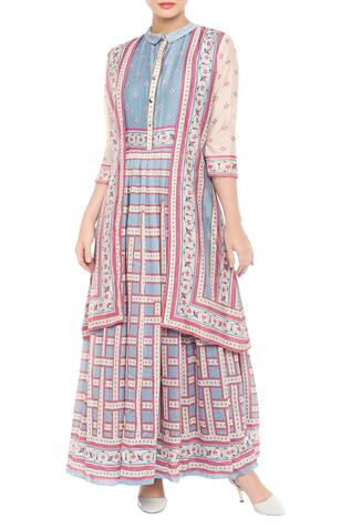 Soup by Sougat Paul Chanderi Maxi Dress with Jacket