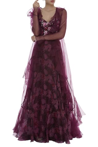 grape wine colour gown