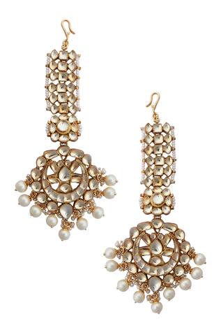 Anjali Jain Kundan hair chain earrings