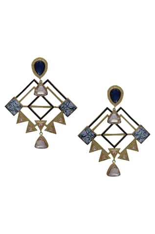 Masaya Jewellery Geometric Carved Earrings