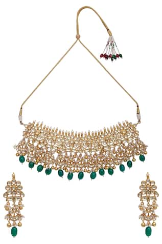 Masaya Jewellery Kundan & bead necklace set