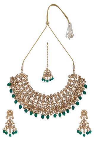 Masaya Jewellery Kundan & bead choker set