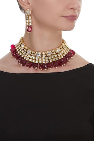 Masaya Jewellery Bead & kundan choker set