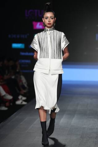 Nitin Bal Chauhan Edge Embroidered shirt with skirt
