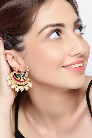Astha Jagwani Peacock bead earrings