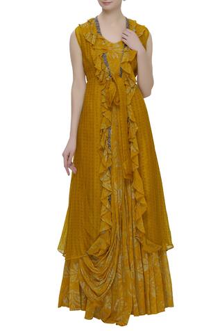 gown with short jacket