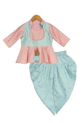 peplum top with dhoti skirt