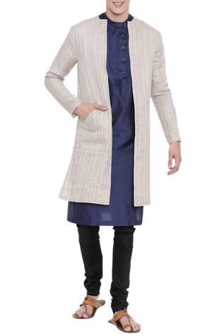 Mayank Modi - Men Linen Reversible Jacket