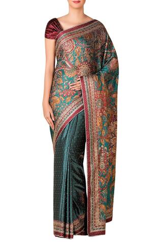 RI.Ritu Kumar Embroidered Saree with Unstitched Blouse Fabric