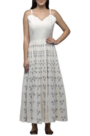S & V Designs Embroidered Maxi Dress