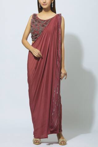 Babita Malkani Embellished Pre-Draped Pant Saree