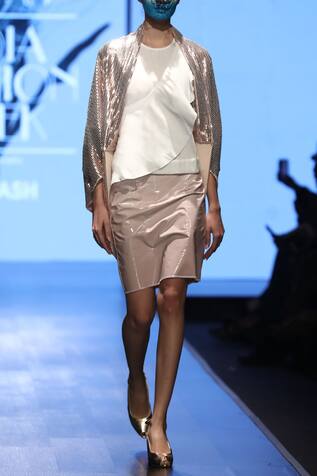 Nitin Bal Chauhan Edge Textured Jacket Skirt Set
