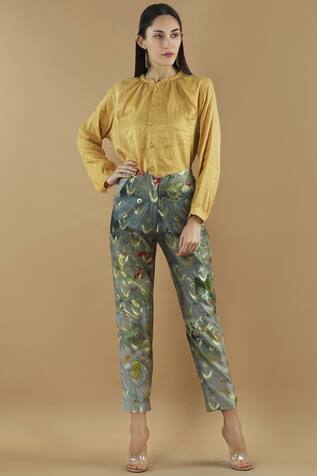 Yavi Silk Printed Pants