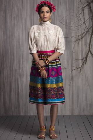 Payal Jain Silk Midi Skirt