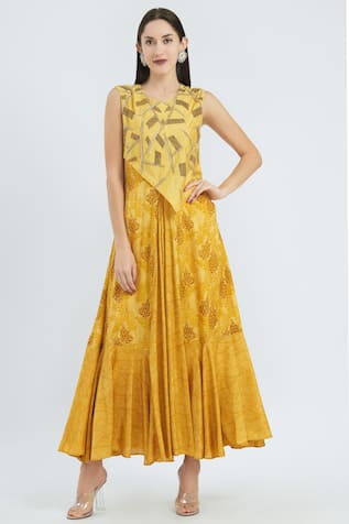 Adara Khan Printed Maxi Dress