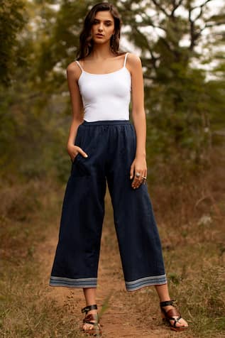 white cotton palazzo pants online