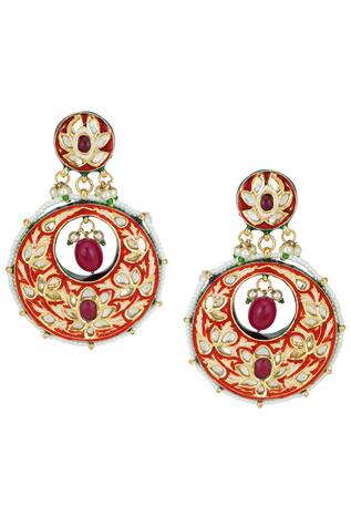 Chhavi's Jewels Kundan Enamel Danglers