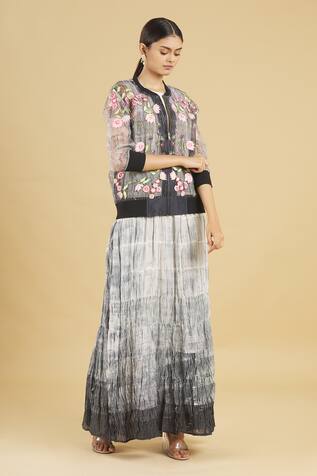 Rahul Singh Shibori Dress with Embroidered Jacket