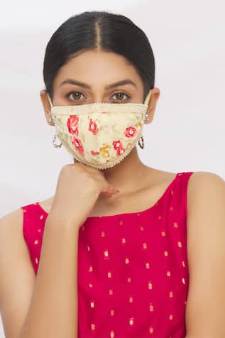 Arpan Vohra- Accessories Floral Print Face Mask (Single Pc)