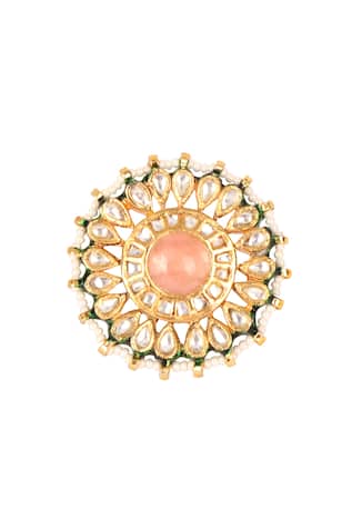 Lotus Sutra Padmini Kundan Meenakari Floral Ring