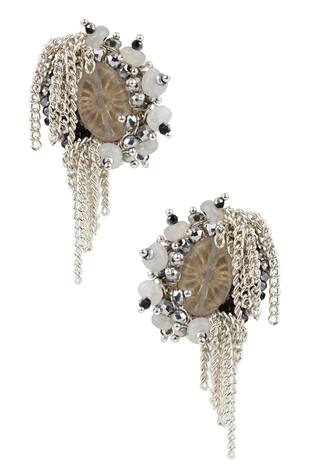 D'oro Bead Chain Stud Earrings