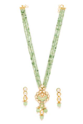 Hrisha Jewels  Kundan Polki Pendant Necklace Set