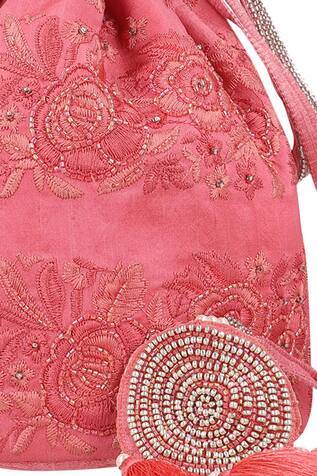 Chhaya Mehrotra- Accessories Floral Embroidered Potli Bag