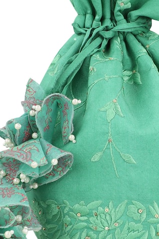 Chhaya Mehrotra Floral Embroidered Potli Bag