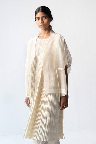 Urvashi Kaur Pleated Cotton Dress